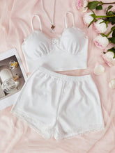 Sets de Pijamas de Mujer Canalé Encaje en contraste Liso Casual
